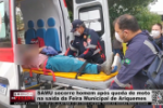 SAMU socorre homem após queda de moto na saída da Feira Municipal de Ariquemes – Vídeo