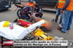 Motociclista sofre queda ao tentar evitar colisão na Av. Maringá em Ji–Paraná – Vídeo