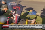 GCM aciona o SAMU para socorrer uma mulher após queda de moto na AV Tancredo Neves em Ariquemes– Vídeo