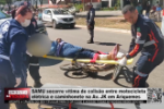SAMU socorre vítima de colisão entre motocicleta elétrica e caminhonete na Av JK em Ariquemes – Vídeo