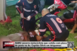 SAMU socorre motociclista que colidiu com placa de posto na Av. Capitão Silvio em Ariquemes – Vídeo