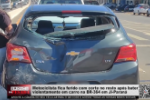 Motociclista fica ferido com corte no rosto após bater violentamente em carro na BR 364 em Ji–Paraná – Vídeo