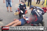 Vítimas vão ao solo após colisão entre veículos em contorno da Av. Tancredo Neves de Ariquemes – Vídeo