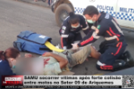 Samu socorre vítimas após forte colisão entre motos no Setor 09, em Ariquemes – Vídeo