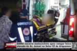 SAMU socorre motociclista após rampar faixa elevada da Av. Jamari no Setor 02 de Ariquemes – Vídeo