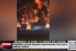 INCÊNDIO JÁ DURA 10 HORAS EM CACOAL – Vizinhos viram homem queimando fios para retirar cobre – Vídeo
