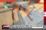 Mulher é socorrida pelo SAMU após ser esfaqueada no Setor Rota do Sol em Ariquemes – Vídeo