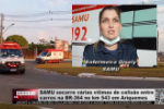 Entrevista com enfermeira Gisely do SAMU – SAMU socorre várias vítimas de colisão entre carros na BR–364, km 543, em Ariquemes
