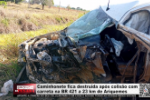 Caminhonete fica destruida após colisão com carreta na BR 421 a 23 km de Ariquemes – LIVE: ESTAMOS NO AR! PROGRAMA BRONCA DA PESADA
