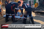 Falha em moto provoca acidente com três veículos no bairro JK, em Ji–Paraná