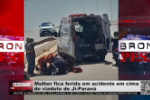 Mulher fica ferida em acidente em cima do viaduto de Ji Paraná – Vídeo