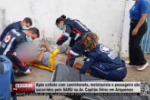 Após colisão com caminhonete, mototaxista e passageiro são socorridos pelo SAMU na Av. Capitão Sílvio – Vídeo