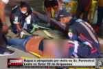 Rapaz é atropelado por moto na Av. Perimetral Leste no Setor 09 de Ariquemes – Vídeo