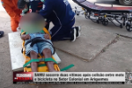 Samu socorre duas pessoas após colisão entre moto e bicicleta no Setor Colonial, em Ariquemes – Vídeo