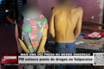Mais uma vez, preso no mesmo endereço: PM estoura ponto de drogas no Valparaíso – Vídeo