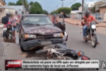 Motociclista vai parar na UPA após ser atingido por carro cujo motorista fugiu do local em Ji–Paraná – Vídeo