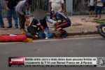 Colisão entre carro e moto deixa duas pessoas feridas no cruzamento da T–14 com Manoel Franco, em Ji–Paraná – Vídeo