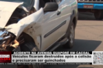Acidente na Av. Guaporé em Cacoal: veículos ficam destruídos após colisão e são guinchados – Vídeo