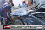 Homem é socorrido em estado grave após colisão entre caminhonete e carro em Ariquemes – Vídeo