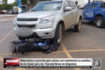 Motociclista é socorrido após colisão com caminhonete no semáforo da Av. Canaã com a Av. Tancredo Neves em Ariquemes – Vídeo