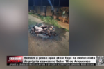 Homem é preso após atear fogo na motocicleta da própria esposa no Setor 10 de Ariquemes – Vídeo