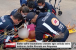Mulher sofre traumatismo craniano ap&oacute;s colis&atilde;o entre motos no Jardim Alvorada em Ariquemes &ndash; LIVE: ESTAMOS NO AR! PROGRAMA BRONCA DA PESADA