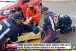 SAMU socorre motociclista ap&oacute;s colis&atilde;o com carro na Av Cana&atilde; no Setor Industrial em Ariquemes &ndash; V&iacute;deo
