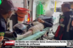 Acidente em rotat&oacute;ria deixa motociclista ferido no Centro de Ji Paran&aacute; &ndash; V&iacute;deo