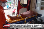 Mulher &eacute; socorrida pelo Corpo de Bombeiros ap&oacute;s passa mal e sofrer queda de moto &ndash; V&iacute;deo