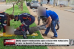 SAMU socorre motociclista ap&oacute;s colis&atilde;o entre motocicleta e carro na Avenida Candeias em Ariquemes &ndash; V&iacute;deo