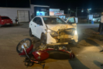 Jaru: Colis&atilde;o entre motocicleta e carro deixa motociclista ferido