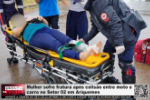 Mulher sofre fratura ap&oacute;s colis&atilde;o entre moto e carro no Setor 02 em Ariquemes &ndash; V&iacute;deo