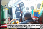 SAMU socorre motociclista que sofreu queda na Av. Machadinho em Ariquemes &ndash; LIVE: ESTAMOS NO AR! PROGRAMA BRONCA DA PESADA