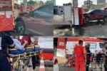 Carro bate em bomba de gasolina e duas mulheres ficam feridas ap&oacute;s acidente