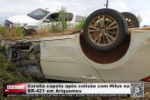 Corolla capota ap&oacute;s colis&atilde;o com Hilux na BR 421 em Ariquemes &ndash; V&iacute;deo