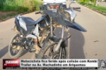 Motociclista fica ferido ap&oacute;s colis&atilde;o com Kombi Trailer na Av. Machadinho em Ariquemes &ndash; V&iacute;deo