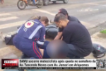 SAMU socorre motociclista ap&oacute;s queda no sem&aacute;foro da Av. Tancredo Neves com Av. Jamari em Ariquemes &ndash; V&iacute;deo
