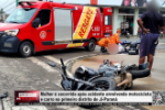 Mulher &eacute; socorrida ap&oacute;s acidente envolvendo motocicleta e carro no primeiro distrito de Ji&ndash;Paran&aacute; &ndash; V&iacute;deo