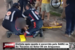 Ciclista ap&oacute;s queda &eacute; socorrida pelo SAMU na Av. Tucanos no Setor 09 em Ariquemes &ndash; V&iacute;deo