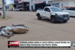 Colis&atilde;o entre moto e carro deixa casal ferido no bairro S&atilde;o Crist&oacute;v&atilde;o em Porto Velho &ndash; V&iacute;deo
