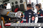SAMU socorre trabalhador ap&oacute;s descarga el&eacute;trica e queda de escada na BR&ndash;364 pr&oacute;ximo ao pres&iacute;dio em Ariquemes &ndash; V&iacute;deo