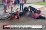 Grav&iacute;ssimo acidente de colis&atilde;o entre carro e moto deixa motociclista com fraturas graves no Setor 05 em Ariquemes &ndash; V&iacute;deo