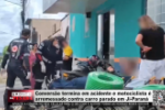 Convers&atilde;o termina em acidente e motociclista &eacute; arremessado contra carro parado em Ji&ndash;Paran&aacute; &ndash; V&iacute;deo