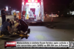 Motociclista e ciclista ficam feridos ap&oacute;s colis&atilde;o e s&atilde;o socorridos pelo SAMU na BR&ndash;364 em Ji&ndash;Paran&aacute; &ndash; V&iacute;deo