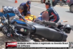 Acidente entre motos &eacute; registrado na Avenida Brasil em Ji&ndash;Paran&aacute; &ndash; V&iacute;deo