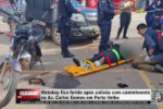 Motoboy fica ferido ap&oacute;s colis&atilde;o com caminhonete na Av. Carlos Gomes em Porto Velho &ndash; V&iacute;deo