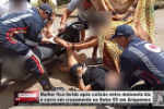 Mulher fica ferida ap&oacute;s colis&atilde;o entre motoneta biz e carro em cruzamento no Setor 05 em Ariquemes &ndash; V&iacute;deo
