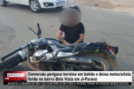 Convers&atilde;o perigosa termina em batida e deixa motociclista ferido no bairro Bela Vista em Ji Paran&aacute; &ndash; V&iacute;deo