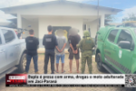 Dupla &eacute; presa com arma, drogas e moto adulterada em Jaci Paran&aacute; &ndash; V&iacute;deo