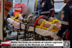 Mulher fica ferida em acidente de tr&acirc;nsito registrado sobre a ponte do Rio Machado em Ji&ndash;Paran&aacute; &ndash; V&iacute;deo
